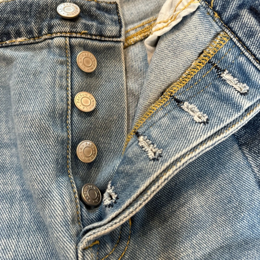 New Pacsun Jeans Women Size 28 Blue High Rise Straight Pockets Buttony Fly Denim - Picture 11 of 16